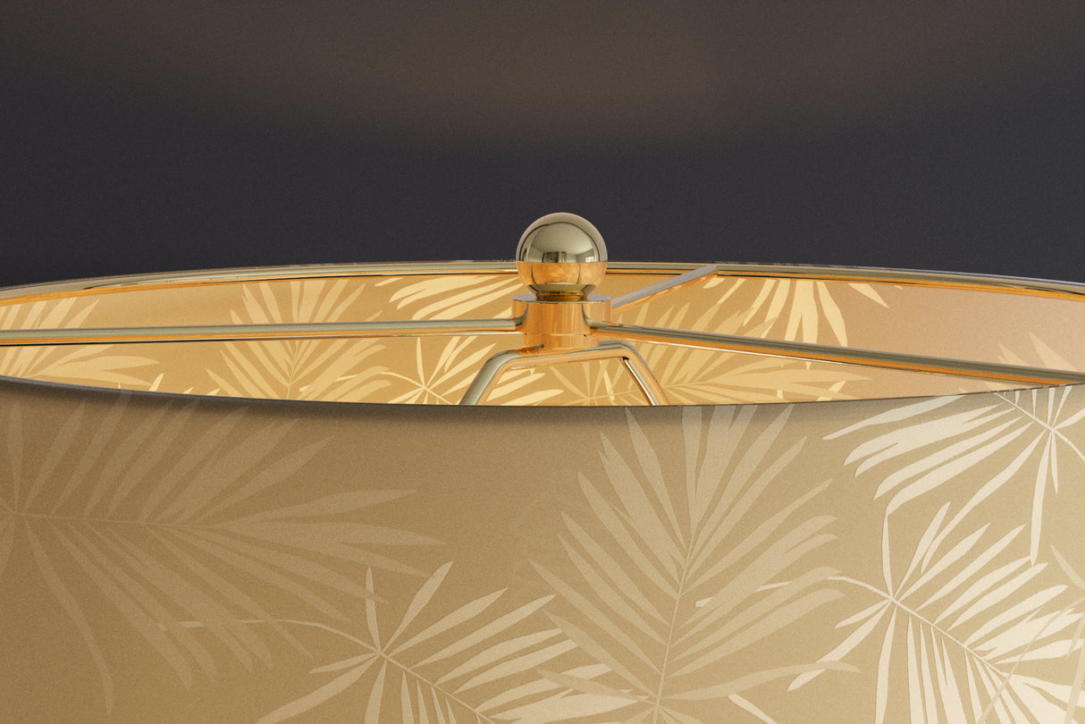 Tischleuchte CLASSICO 50cm Lampenschirm weiß golden Glas transparent gold