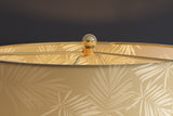 Tischleuchte CLASSICO 50cm Lampenschirm weiß golden Glas transparent gold