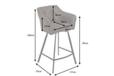 Bar chair LOFT with armrests microfibre antique grey