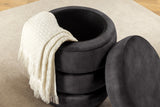 Hocker VOQUE 50cm Samt grau mit Stauraum