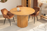 Dining table TRES CHIC Ø 120cm round mango wood brown w/ storage space