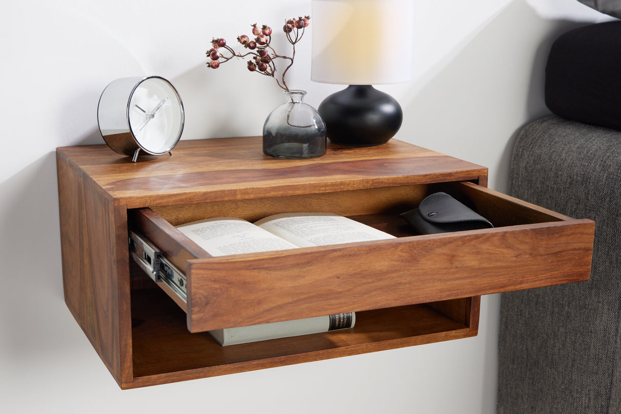 Bedside table LAGOS 50cm hanging sheesham wood