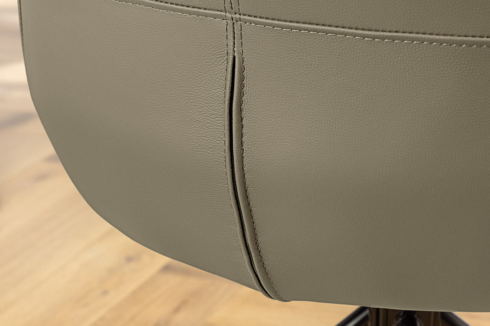 Swivel chair SIGNATURE 360° w/ armrests spring core leather taupe rotatable