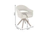 Swivel chair ORGANIKO 180° auto-return w/ armrests textured fabric taupe beige brown