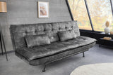 Sofa bed JAZZ 195cm 3-seater velvet grey