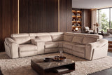 Corner sofa PRIME multifunctional electrically adjustable w/ storage space vogue velvet beige