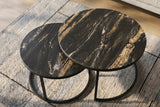 Coffee table ELEGANCE 75cm set of 2 aurora oro ceramic black gold sand
