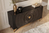 Sideboard GOLDEN SUNSET 140cm 3D mango wood black