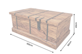 Coffee table BODEGA 100cm w/ wine shelf and storage space sheesham wood brown