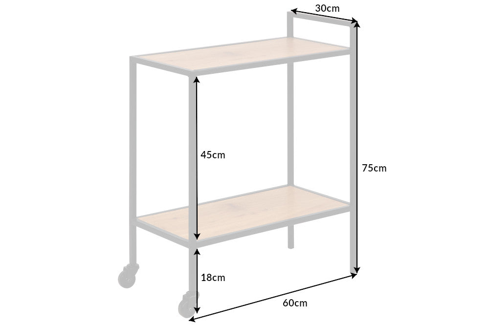 Servierwagen SLIM LINE 60cm Wildeiche Optik