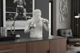 Decoration figure BOXER 50cm white silver
