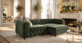 Stool MODERN BAROCK 95cm velvet dark green