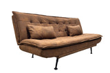 Sofa bed JAZZ 195cm 3-seater microfibre brown