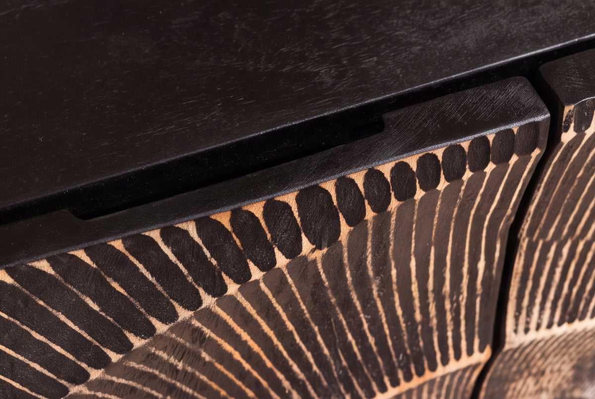 Sideboard GOLDEN SUNSET 100cm 3D mango wood black gold