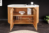 Sideboard TRES CHIC 105cm Mangoholz natur mit weißer Marmorplatte und goldenen Griffen