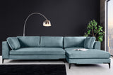 Ecksofa SIGNUM XL 315cm 3-Sitzer mit Ottomane rechts Samt Petrol