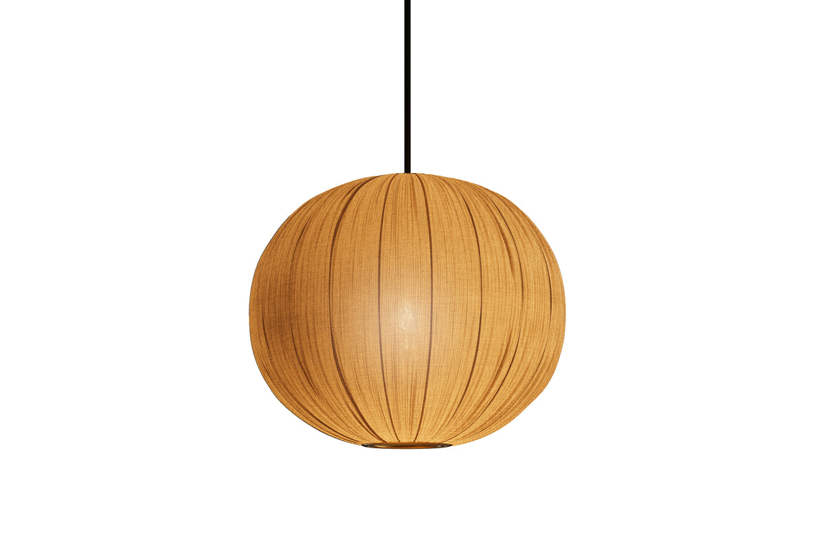 Pendelleuchte ORGANIC 35cm Natur Stoffschirm Gold im Boho Style
