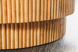 Couchtisch TRES CHIC Ø 60cm rund Mangoholz natur mit weißer Marmorplatte