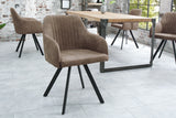 Stuhl LUCCA mit Armlehnen Mikrofaser taupe braun 
