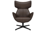 Sessel VOGUE 360° drehbar Kunstleder braun mit schwarzem Metallgestell