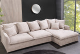 Ecksofa HEAVEN 255cm abnehmbarer Bezug Bouclé Champagnerbeige