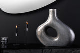 Vase RING 40cm metal dark grey handmade