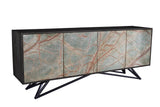 Sideboard MONTAIN SOUL 175cm Akazie Natursteinoptik schwarz natur bunt