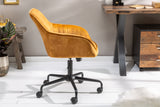 Office chair TURIN 47-56cm with armrests velvet mustard yellow