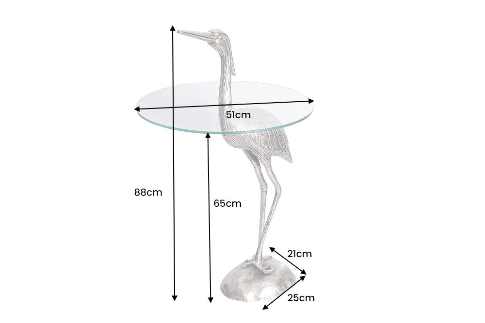 Beistelltisch WILDLIFE HERON 90cm silber