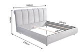 Bed MILANO 180x200cm vogue velour velvet grey
