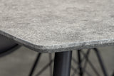 Dining table APARTMENT 120cm grey stone look w/ black metal frame