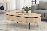 Coffee table ATELIER 120cm natural oak wood look w/ black legs