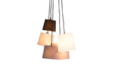 Pendant lamp LEVELS hanging 5 linen shades black grey white