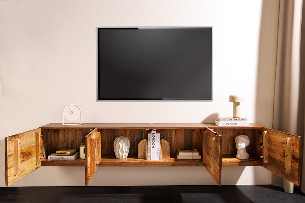 TV-Board SCORPION 200cm Hänge-Lowboard Mangoholz braun