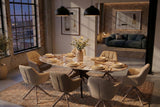 Dining table PANDORA 220cm oval ceramic bronze