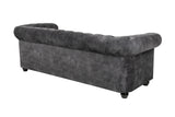 Sofa CHESTERFIELD 205cm 3-Sitzer Samt grau