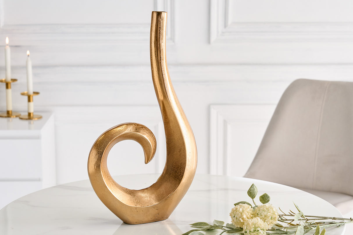 Vase WAVE L 47cm gold aluminium