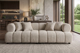 Sofa ADLON 255cm 3-seater XXL bouclé champagne greige