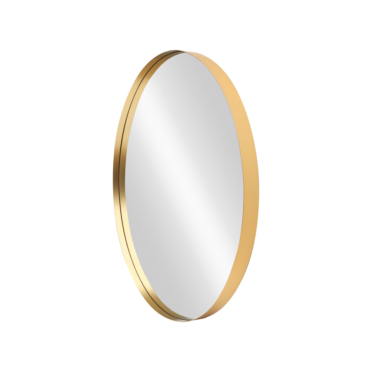 Wandspiegel PORTRAIT 75 cm rund Aluminium gold