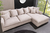 Ecksofa HEAVEN 255cm abnehmbarer Bezug Bouclé Champagnerbeige