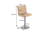 Barhocker MODENA 92-116cm 360° drehbar Samt Senfgelb m/ schwarzem Metallgestell