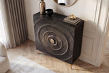 Highboard GOLDEN SUNSET 120cm 3D Mangoholz schwarz gold