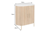 Sideboard TRES CHIC 70cm mango wood natural w/ white marble top and golden handles