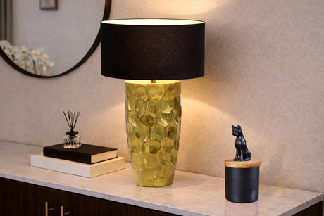 Tischleuchte AURELIA 55cm Hammerschlag-Optik Gold