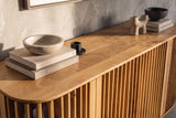 Sideboard SCULPTURA 170cm offene Lamellenfront abgerundete Kanten Mangoholz natur