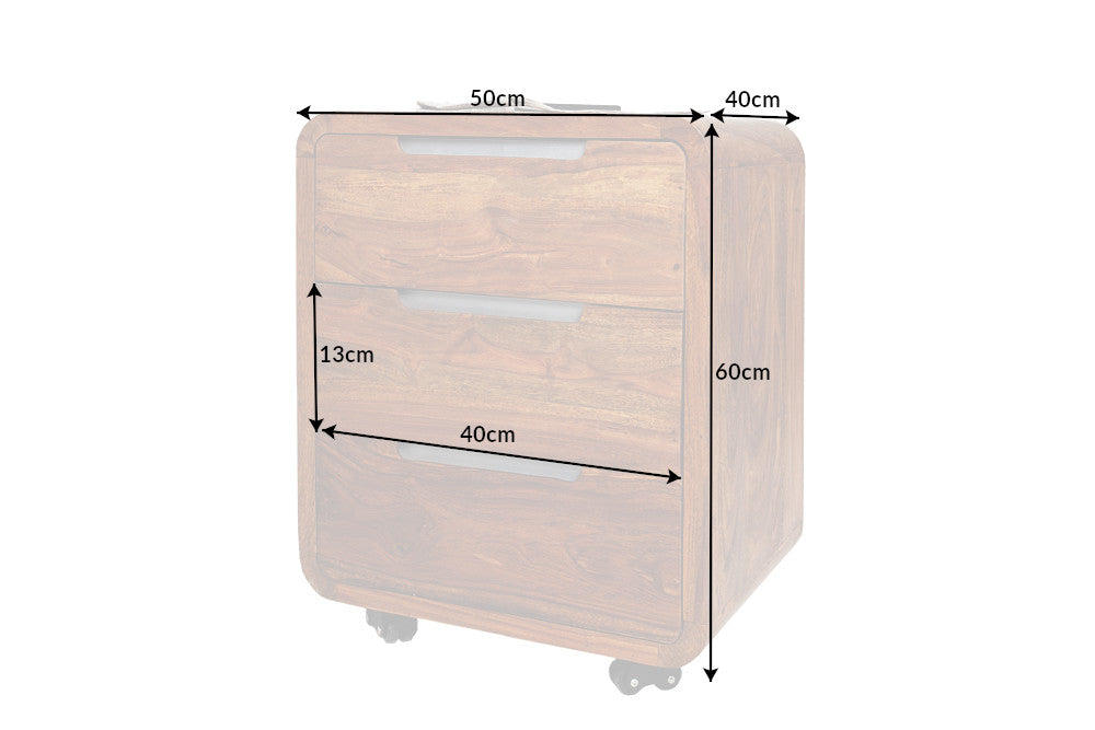 Caisson de bureau mobile GOA 60cm en sheesham