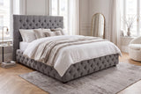 Bed PARIS CHESTERFIELD 180x200cm linen grey