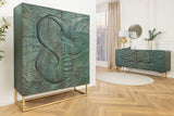 Highboard SNAKE 120cm turquoise mango wood