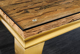 Dining table MODERN BAROCK BARRACUDA 200cm gold incl. glass top w/o teak top
