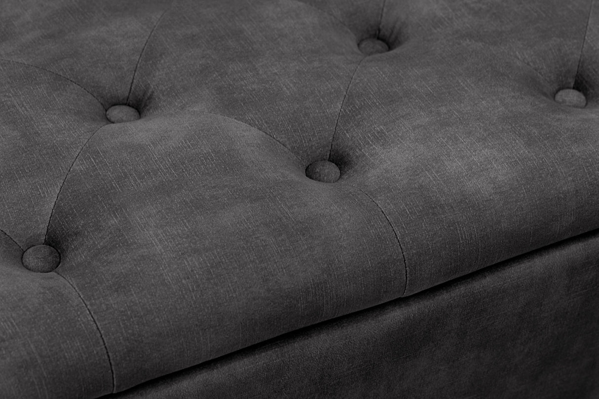 Bench chest EN VOGUE 120cm w/ storage space velvet grey